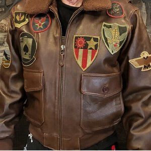 Genuine Leather WWII Bomber Jacket RARE  XL